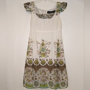 Nokomis empire waist dress, sz 4-6, vintage cotton print